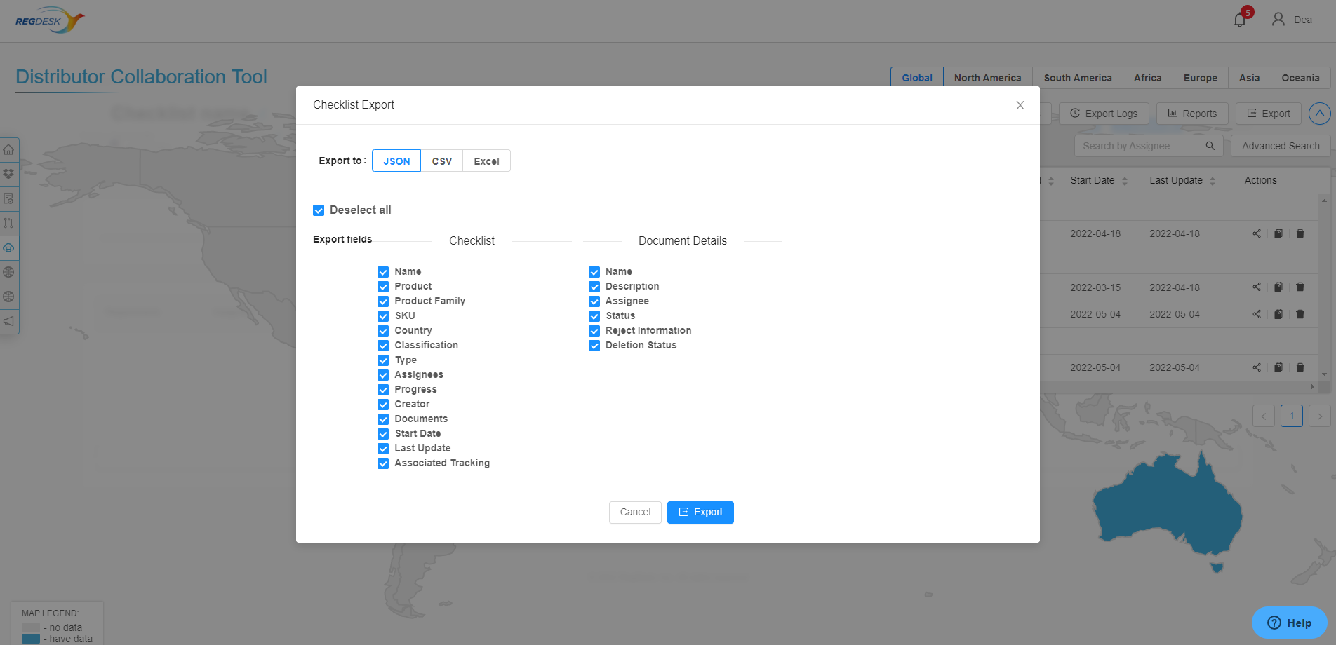 how-can-i-export-distributor-collaboration-tool-data-regdesk